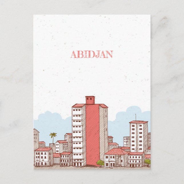 Cartão Postal Abidjan Costa do Marfim Viagem (Frente)