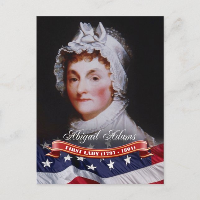 Cartão Postal Abigail Adams, Primeira Dama dos EUA (Frente)