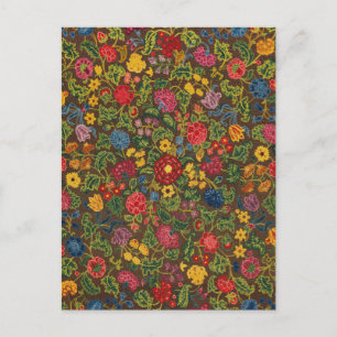 Cartão Postal Abigail Goodwin Vintage Arte de Bordado Floral 174