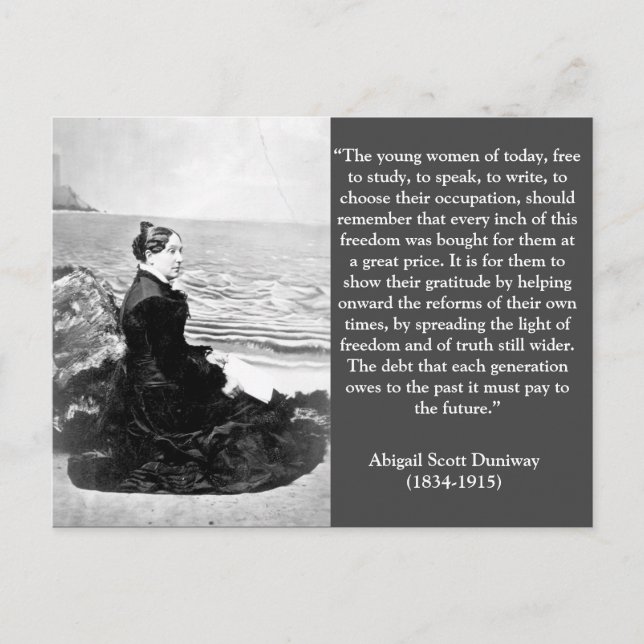 Cartão Postal Abigail Scott Duniway Suffrage (Frente)