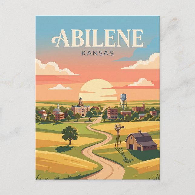 Cartão Postal Abilene Kansas (Frente)