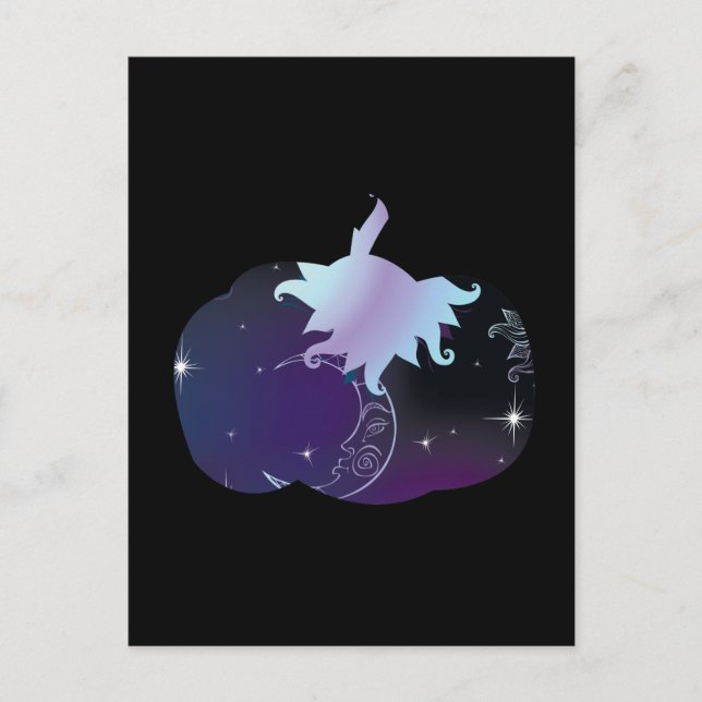 Cartão Postal Abóbora Azul Escuro (Frente)