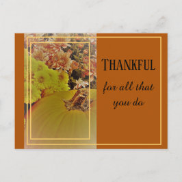 Cartão Postal Abóbora Com Crisântemos 2 / Agradecido