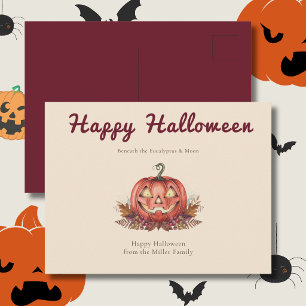 Cartão Postal Abóbora de Halloween Cottagecore