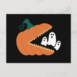 Cartão Postal Abóbora de Halloween Fantasmas Engraçados Meninos 
