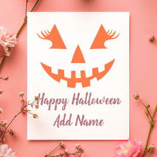 Cartão Postal Abóbora de Halloween Personalizada Feliz Jack O La