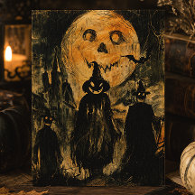 Abóbora de Halloween Vintage Assustadora de Terror