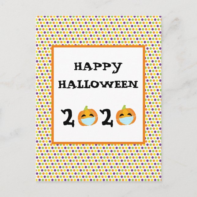 Cartão Postal Abóbora Feliz Halloween 2020 (Frente)