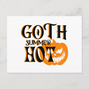 Cartão Postal Abóbora Sorridente de Verão-Horror Gótico Quente