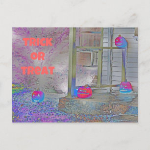 Cartão Postal Abóboras de Doce ou Travessura Arte Gimp