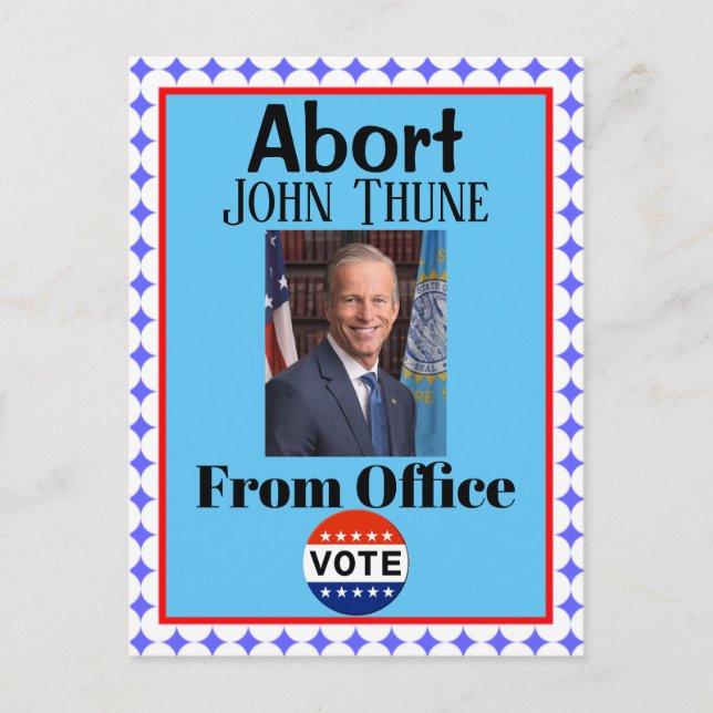 Cartão Postal Abort John Thune (Frente)
