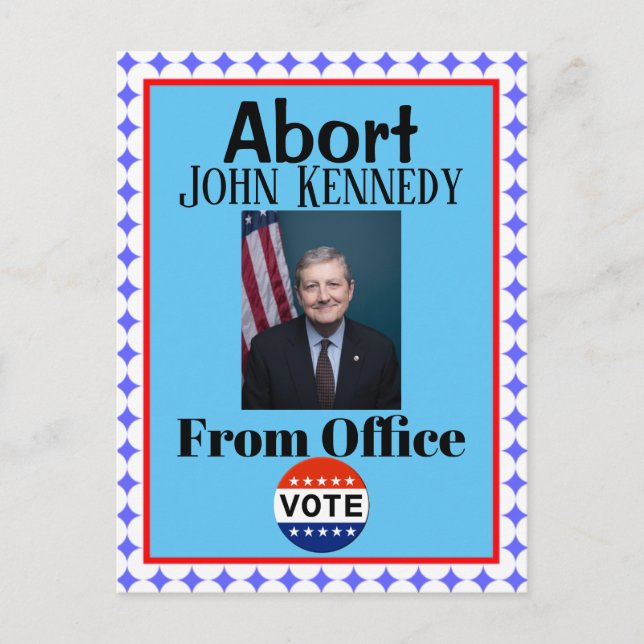 Cartão Postal Abortar John Kennedy Postcard (Frente)