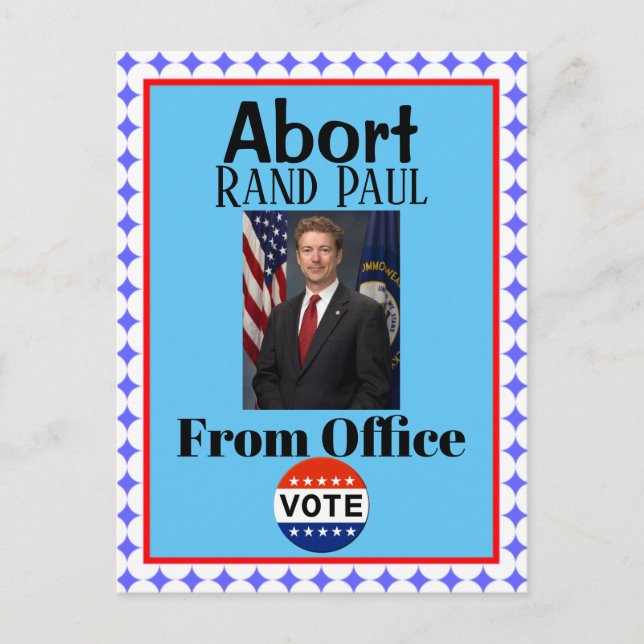 Cartão Postal Abortar Rand Paul (Frente)