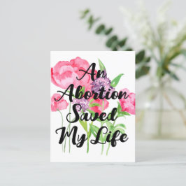 Cartão Postal Aborto Salvou Minha Vida (floral)