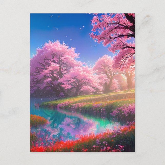 Cartão Postal Abraçar o nascer do Sol Encantador (Frente)