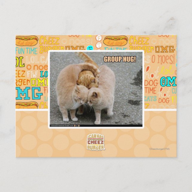 Cartão Postal abraço de grupo (Frente)