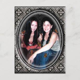 Cartão Postal Abraços e Desejos de Beijos Borboletas