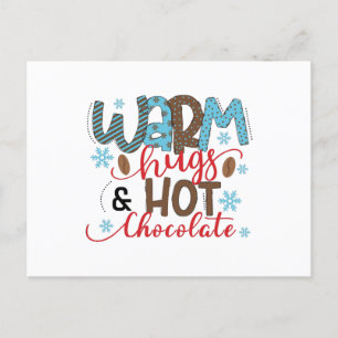 Cartão Postal Abraços quentes e chocolate quente