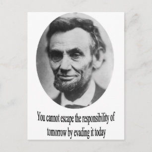 Cartão Postal Abraham Lincoln com Citação