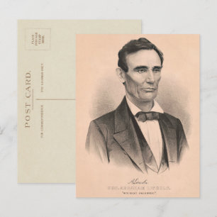 Cartão Postal Abraham Lincoln Eleito Presidente 1860 Litografia