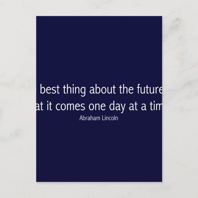 Cartão Postal Abraham Lincoln Famosa Citação, Motivação (Frente)
