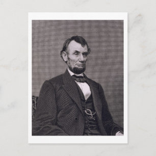 Cartão Postal Abraham Lincoln, gravado em uma fotografia de Wil