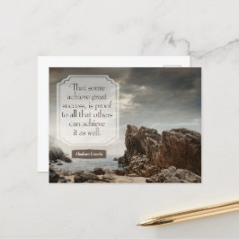 Cartão Postal Abraham Lincoln Inspirational Cote "Sucesso"