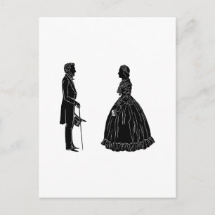 Cartão Postal abraham lincoln mary todd lincoln silhouette