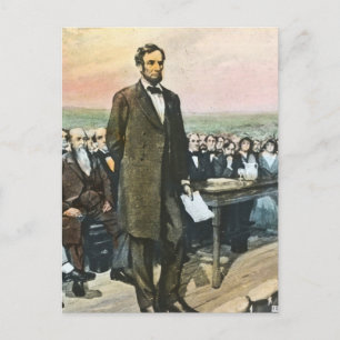 Cartão Postal Abraham Lincoln recita o endereço de Gettysburg Vi