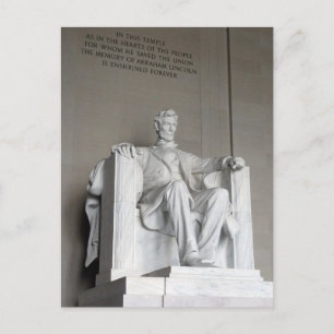 Cartão Postal Abraham Lincoln Statue Lincoln Memorial Washington
