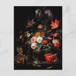 Cartão Postal Abraham Mignon O Buquê Invertido. Floral