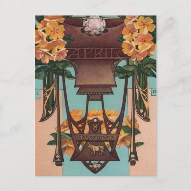 Cartão Postal Abril - Taurus (Frente)