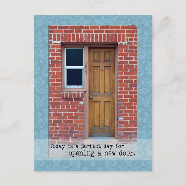 Cartão Postal Abrir um Cartão-postal de fotografia de porta nova (Frente)