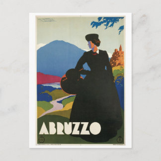 Cartão Postal Abruzzo, Itália, viagens vintage
