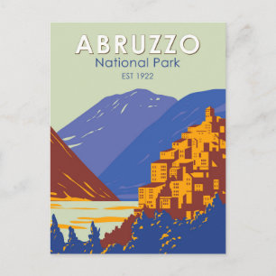 Cartão Postal Abruzzo National Park Itália Viagem Art Vintage