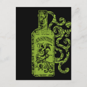 Cartão Postal Absinthe Bottle Swirls