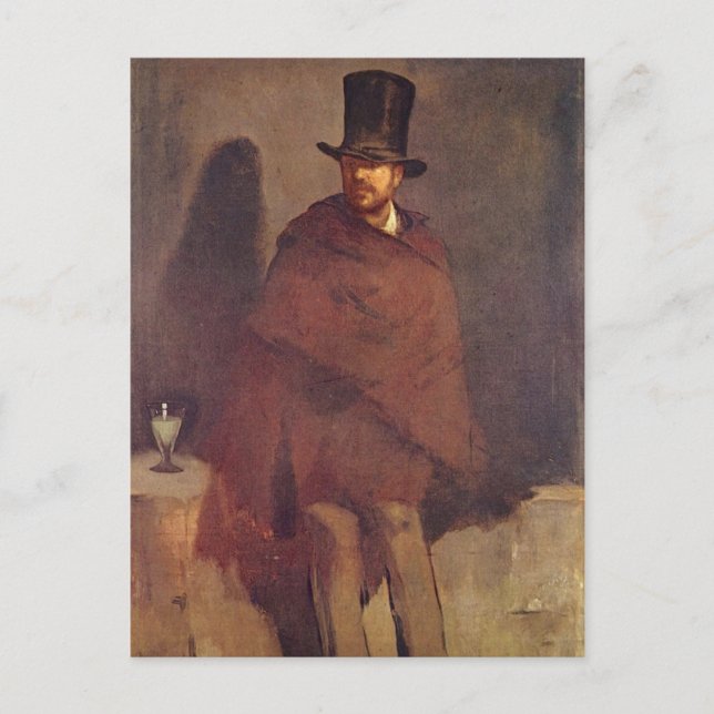 Cartão Postal Absinthe Drinker - Edouard Manet (Frente)
