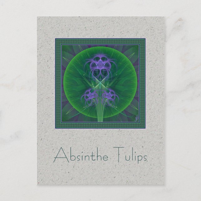 Cartão Postal Absinthe Tulips Mandala (Frente)