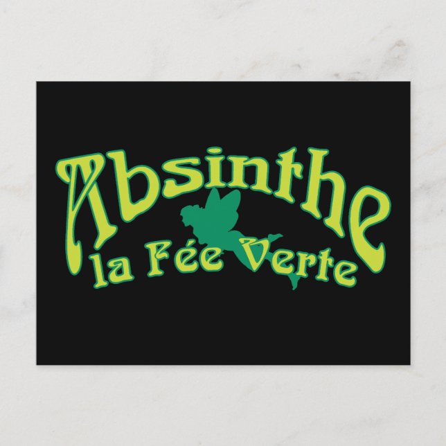 Cartão Postal Absinto Texto La Fee Verte (Frente)