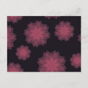 Cartão Postal Abstração de flores rosa, legal, moderna e moderna