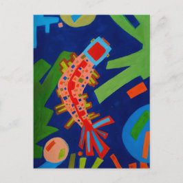 Cartão Postal abstração, peixe, carpa, cubismo,