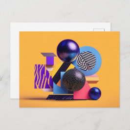 Cartão Postal Abstract arrangement with colorful spheres