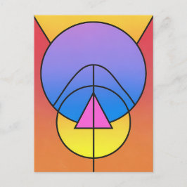 Cartão Postal Abstract Geometric Circles Line Colorful Poster