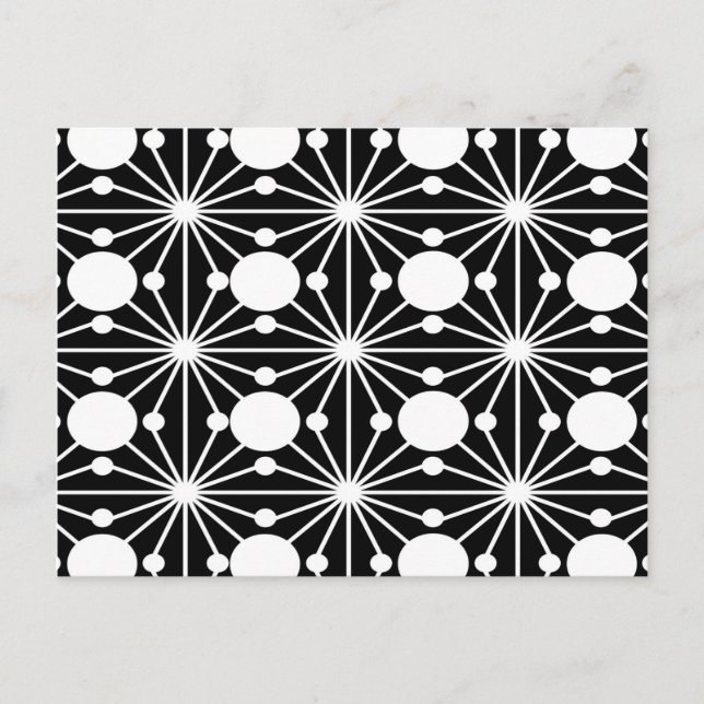 Cartão Postal Abstract geometric pattern - black and white. (Frente)