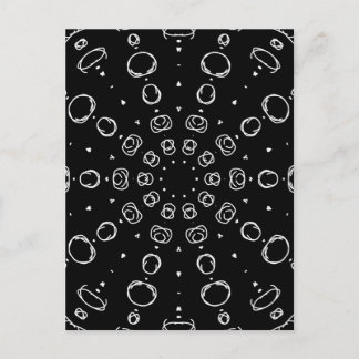 Cartão Postal Abstract Monochrome White Mandala Geometric Patter