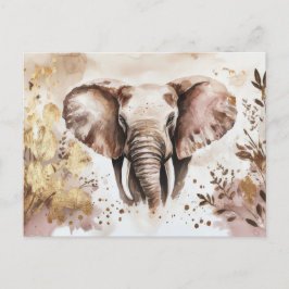 Cartão Postal abstrakte Aquarell Illustration eines Elefanten