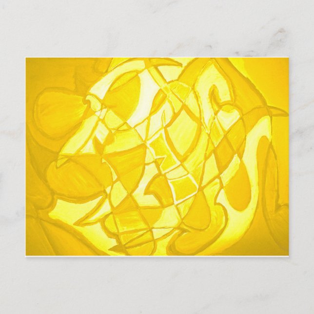 Cartão Postal Abstrato amarelo-limão (Frente)
