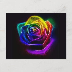 Cartão Postal Abstrato Art Rainbow Rosa