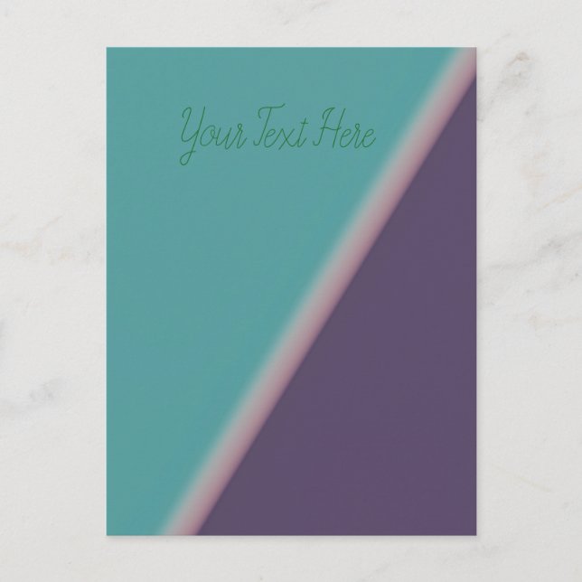 Cartão Postal Abstrato Art Turquoise Roxo (Frente)