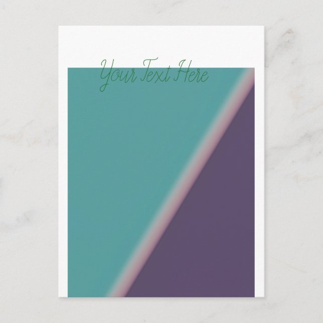 Cartão Postal Abstrato Art Turquoise Roxo (Frente)